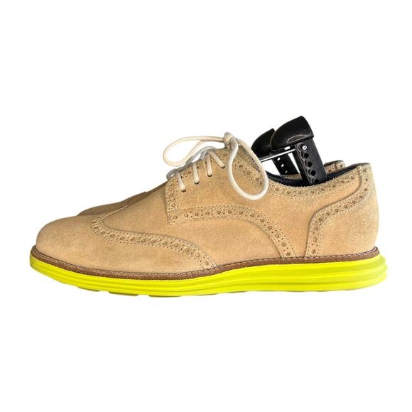 Cole Haan Lunargrand Gray Suede Wingtip Oxford Shoes Size 8.5 - Picture 1 of 6